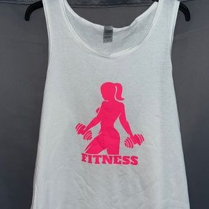 Women’s tank white/ pink large Gildan